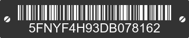 2013 HONDA Pilot 5FNYF4H93DB078162 VIN decoded