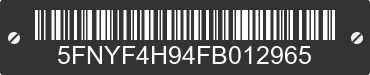2015 HONDA Pilot 5FNYF4H94FB012965 VIN decoded