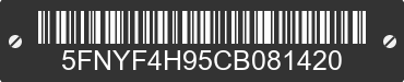 2012 HONDA Pilot 5FNYF4H95CB081420 VIN decoded
