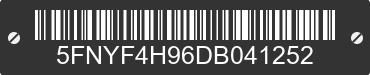 2013 HONDA Pilot 5FNYF4H96DB041252 VIN decoded