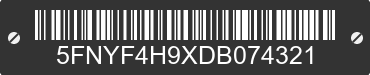 2013 HONDA Pilot 5FNYF4H9XDB074321 VIN decoded