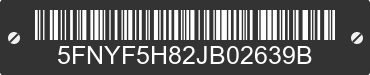 2018 HONDA Pilot 5FNYF5H82JB02639B VIN decoded