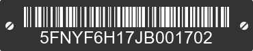 2018 HONDA Pilot 5FNYF6H17JB001702 VIN decoded
