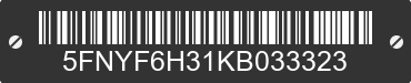 2019 HONDA Pilot 5FNYF6H31KB033323 VIN decoded