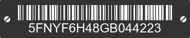 2016 HONDA Pilot 5FNYF6H48GB044223 VIN decoded