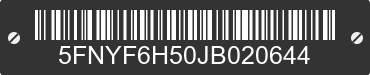 2018 HONDA Pilot 5FNYF6H50JB020644 VIN decoded
