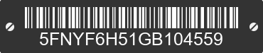 2016 HONDA Pilot 5FNYF6H51GB104559 VIN decoded
