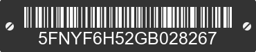 2016 HONDA Pilot 5FNYF6H52GB028267 VIN decoded