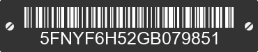 2016 HONDA Pilot 5FNYF6H52GB079851 VIN decoded