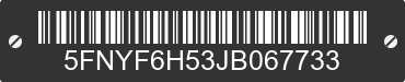 2018 HONDA Pilot 5FNYF6H53JB067733 VIN decoded