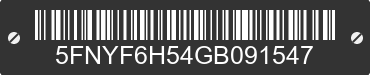 2016 HONDA Pilot 5FNYF6H54GB091547 VIN decoded