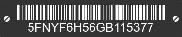 2016 HONDA Pilot 5FNYF6H56GB115377 VIN decoded