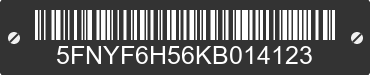 2019 HONDA Pilot 5FNYF6H56KB014123 VIN decoded