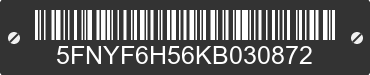 2019 HONDA Pilot 5FNYF6H56KB030872 VIN decoded