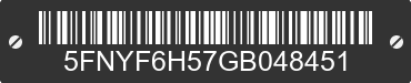 2016 HONDA Pilot 5FNYF6H57GB048451 VIN decoded