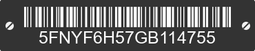 2016 HONDA Pilot 5FNYF6H57GB114755 VIN decoded