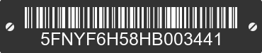 2017 HONDA Pilot 5FNYF6H58HB003441 VIN decoded
