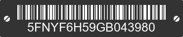 2016 HONDA Pilot 5FNYF6H59GB043980 VIN decoded