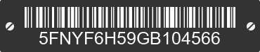 2016 HONDA Pilot 5FNYF6H59GB104566 VIN decoded