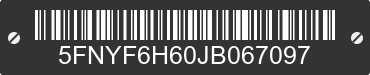 2018 HONDA Pilot 5FNYF6H60JB067097 VIN decoded