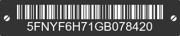 2016 HONDA Pilot 5FNYF6H71GB078420 VIN decoded