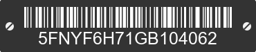 2016 HONDA Pilot 5FNYF6H71GB104062 VIN decoded