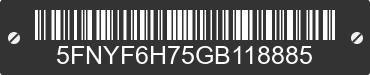 2016 HONDA Pilot 5FNYF6H75GB118885 VIN decoded