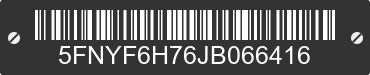 2018 HONDA Pilot 5FNYF6H76JB066416 VIN decoded