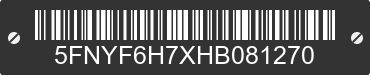 2017 HONDA Pilot 5FNYF6H7XHB081270 VIN decoded