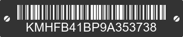 2009 HYUNDAI Azera KMHFB41BP9A353738 VIN decoded