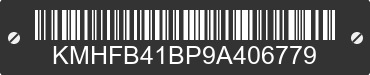2009 HYUNDAI Azera KMHFB41BP9A406779 VIN decoded