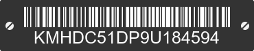 2009 HYUNDAI Elantra KMHDC51DP9U184594 VIN decoded