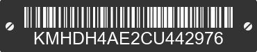 2012 HYUNDAI Elantra KMHDH4AE2CU442976 VIN decoded