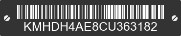 2012 HYUNDAI Elantra KMHDH4AE8CU363182 VIN decoded