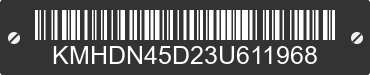 2003 HYUNDAI Elantra KMHDN45D23U611968 VIN decoded