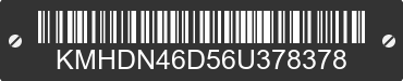 2006 HYUNDAI Elantra KMHDN46D56U378378 VIN decoded