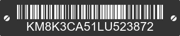 2020 HYUNDAI Kona KM8K3CA51LU523872 VIN decoded