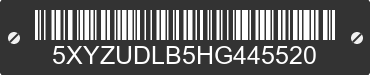 2017 HYUNDAI Santa Fe 5XYZUDLB5HG445520 VIN decoded
