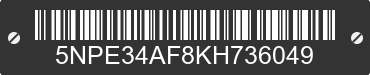 2019 HYUNDAI Sonata 5NPE34AF8KH736049 VIN decoded