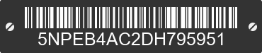2013 HYUNDAI Sonata 5NPEB4AC2DH795951 VIN decoded