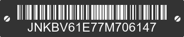 2007 INFINITI G35 JNKBV61E77M706147 VIN decoded
