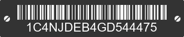 2016 JEEP Compass 1C4NJDEB4GD544475 VIN decoded