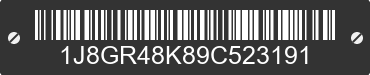 2009 JEEP Grand Cherokee 1J8GR48K89C523191 VIN decoded
