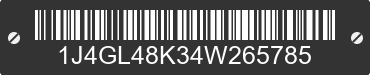 2004 JEEP Liberty 1J4GL48K34W265785 VIN decoded