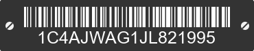 2018 JEEP Wrangler JK 1C4AJWAG1JL821995 VIN decoded