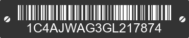 2016 JEEP Wrangler 1C4AJWAG3GL217874 VIN decoded
