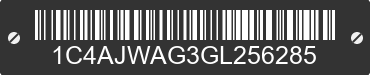 2016 JEEP Wrangler 1C4AJWAG3GL256285 VIN decoded