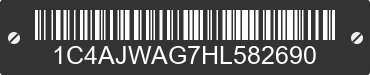 2017 JEEP Wrangler 1C4AJWAG7HL582690 VIN decoded