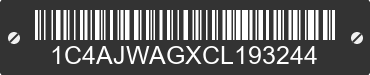 2012 JEEP Wrangler 1C4AJWAGXCL193244 VIN decoded
