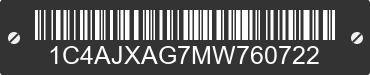 2021 JEEP Wrangler 1C4AJXAG7MW760722 VIN decoded